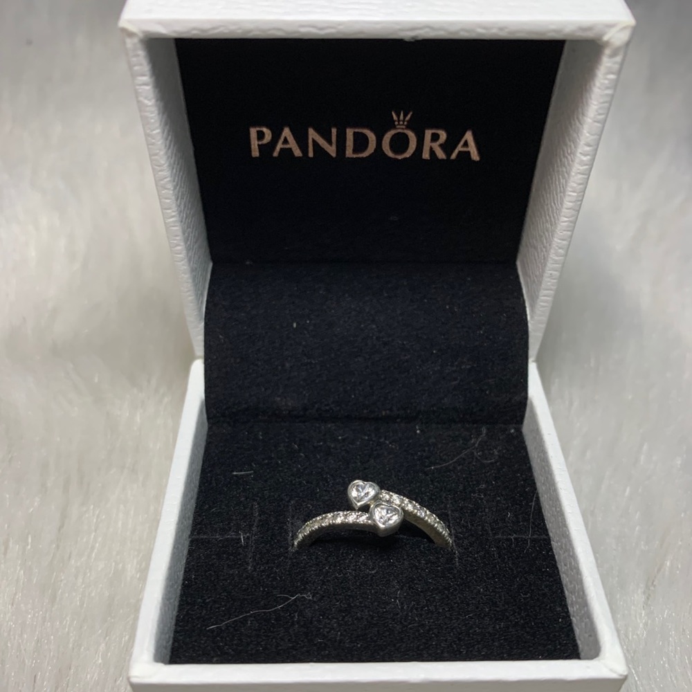 PANDORA 2 HEARTS RING - Picture 4 of 4